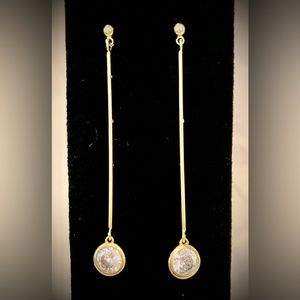 Gold and Diamond simulant Earrings.